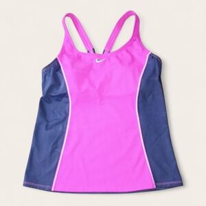 Nike Pink and Blue Swim Bikini Top